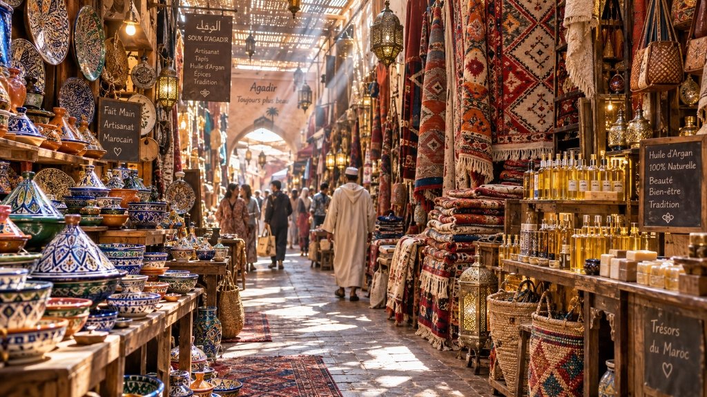 Shopping in Agadir for souvenirs and argan oil