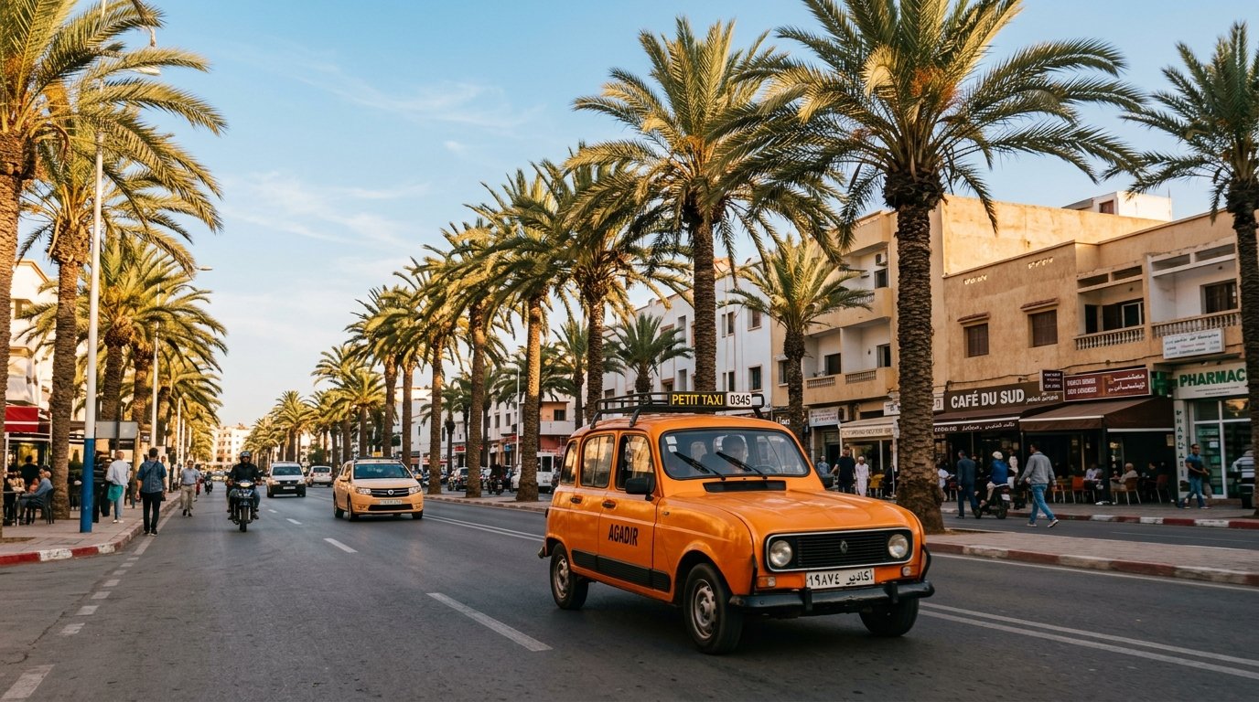 Getting around Agadir by petit taxi and bus