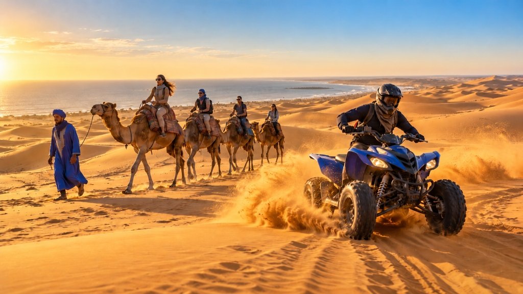 Camel ride and quad biking in Agadir dunes
